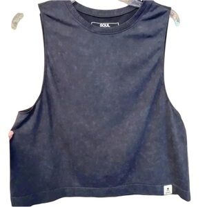 Soul Women’s Crop Tank Black Marble Soft  Small